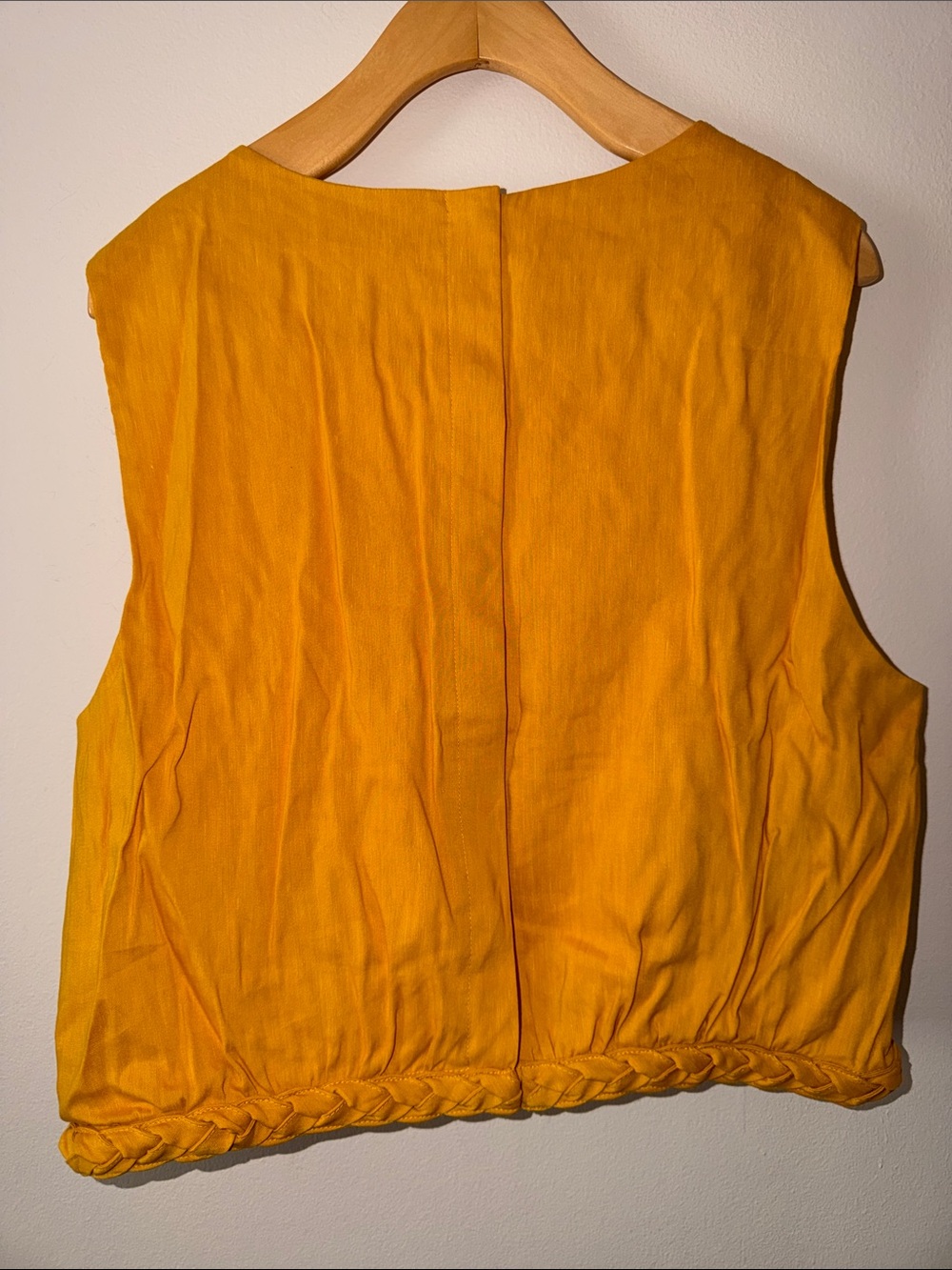 Sezane Editions Abella Linen Blend Blouse Top in Sun Size XXL - Picture 5 of 7
